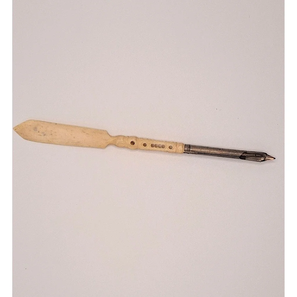 Vintage Carved Victorian Style Letter Opener Dip Pen Stanhope Piercings Ink Writ